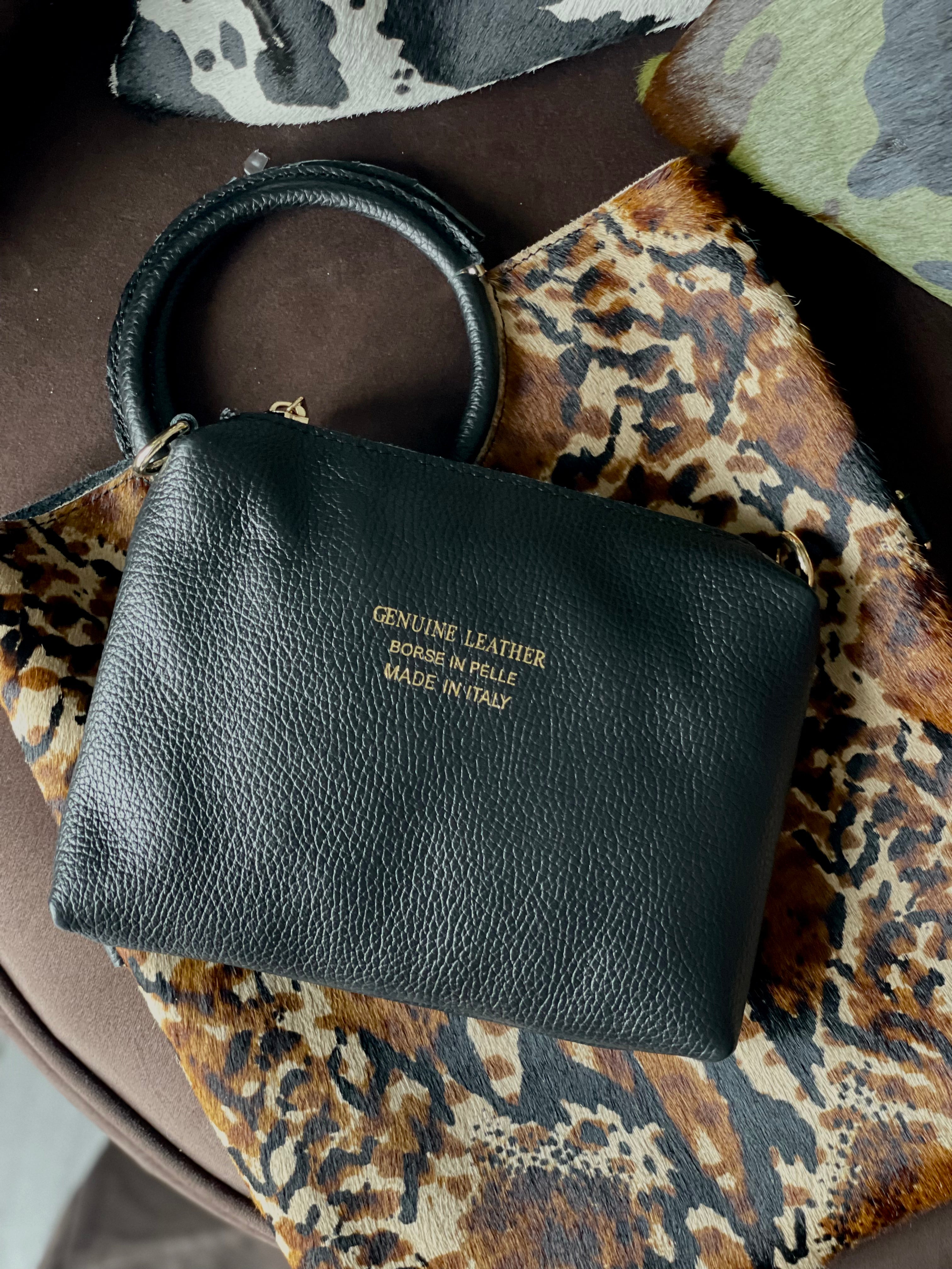 City - BORSA A MANO CON TRACOLLA IN  VERA PELLE