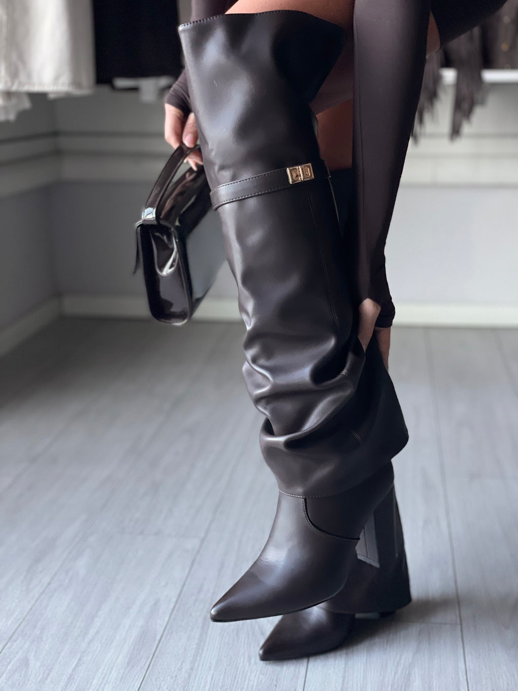 CAMI STIVALE CON RISVOLTO OVERKNEE  Brown