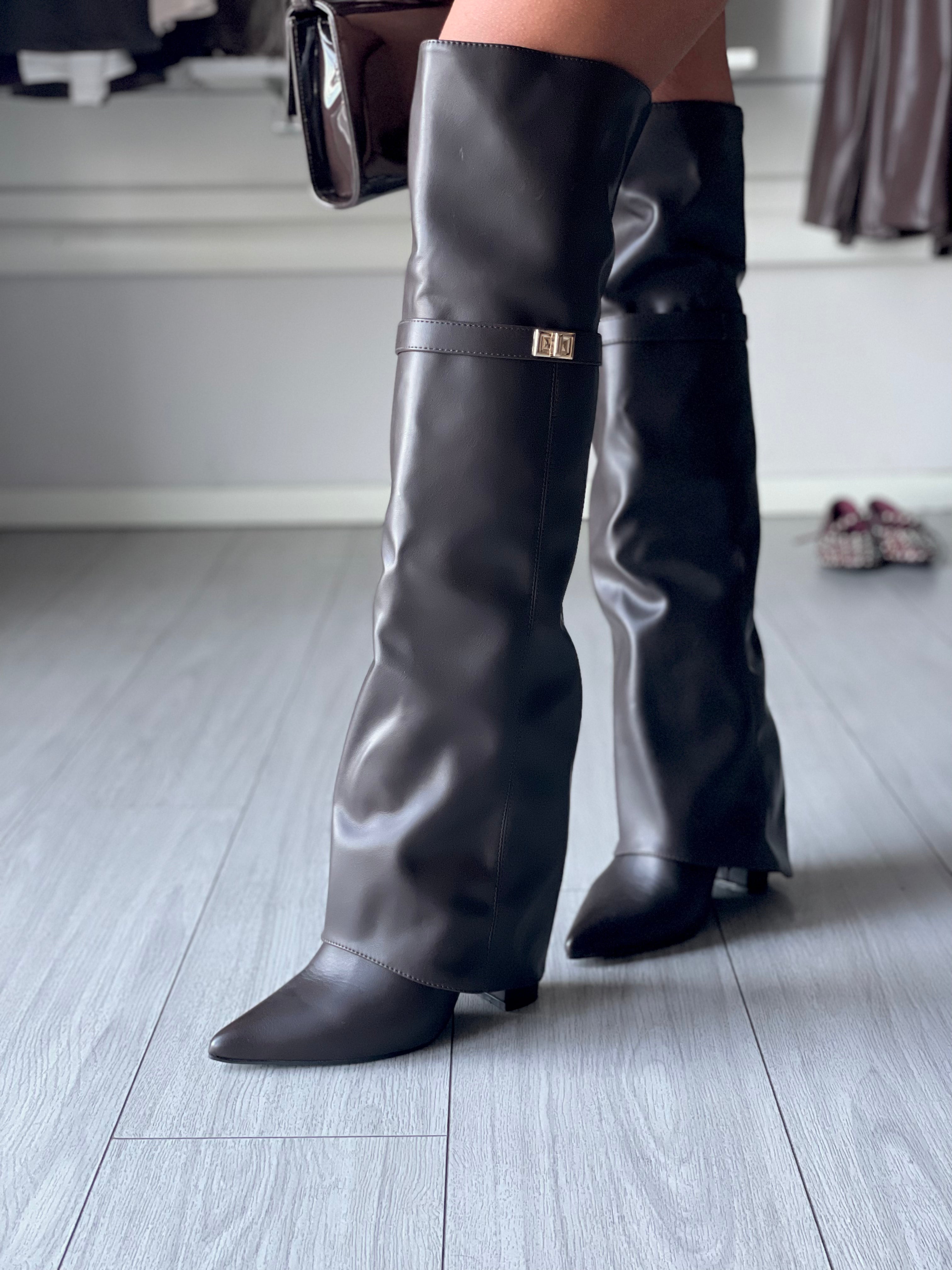 CAMI STIVALE CON RISVOLTO OVERKNEE  Brown